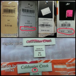 outlet shopping tag comparisons - sarah shah
